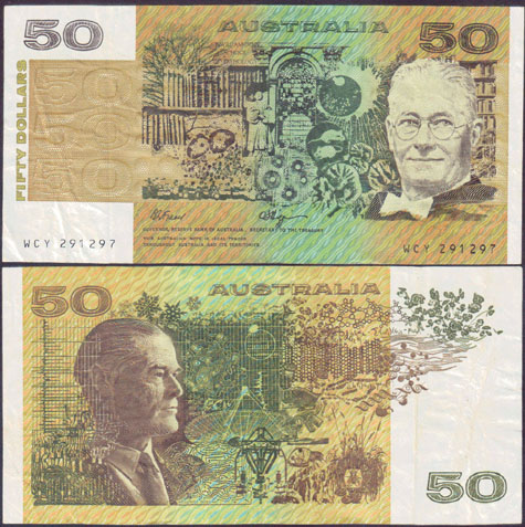 1990 Australia $50 Fraser/Higgins (Fine) L001399